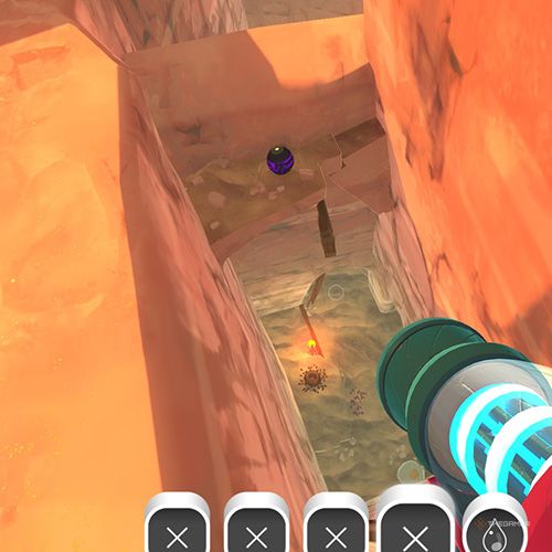 The player is looking at the  treasure pod no 14 at the Glass Desert in Slime Rancher-1