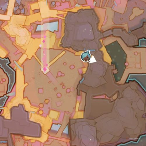 The player's icon shows the location of the treasure pod no 16 at the Glass Desert in Slime Rancher