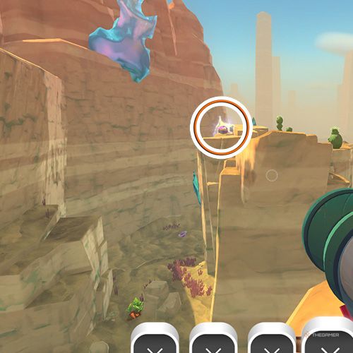 The player is looking at the  treasure pod no 18 at the Glass Desert in Slime Rancher