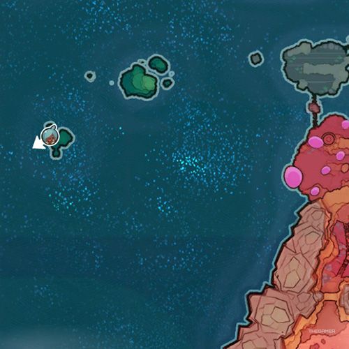 The player's icon shows the location of the treasure pod no 2 at the Slime Sea in Slime Rancher