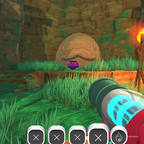 The player is looking at the  treasure pod no 2 at the Slime Sea in Slime Rancher