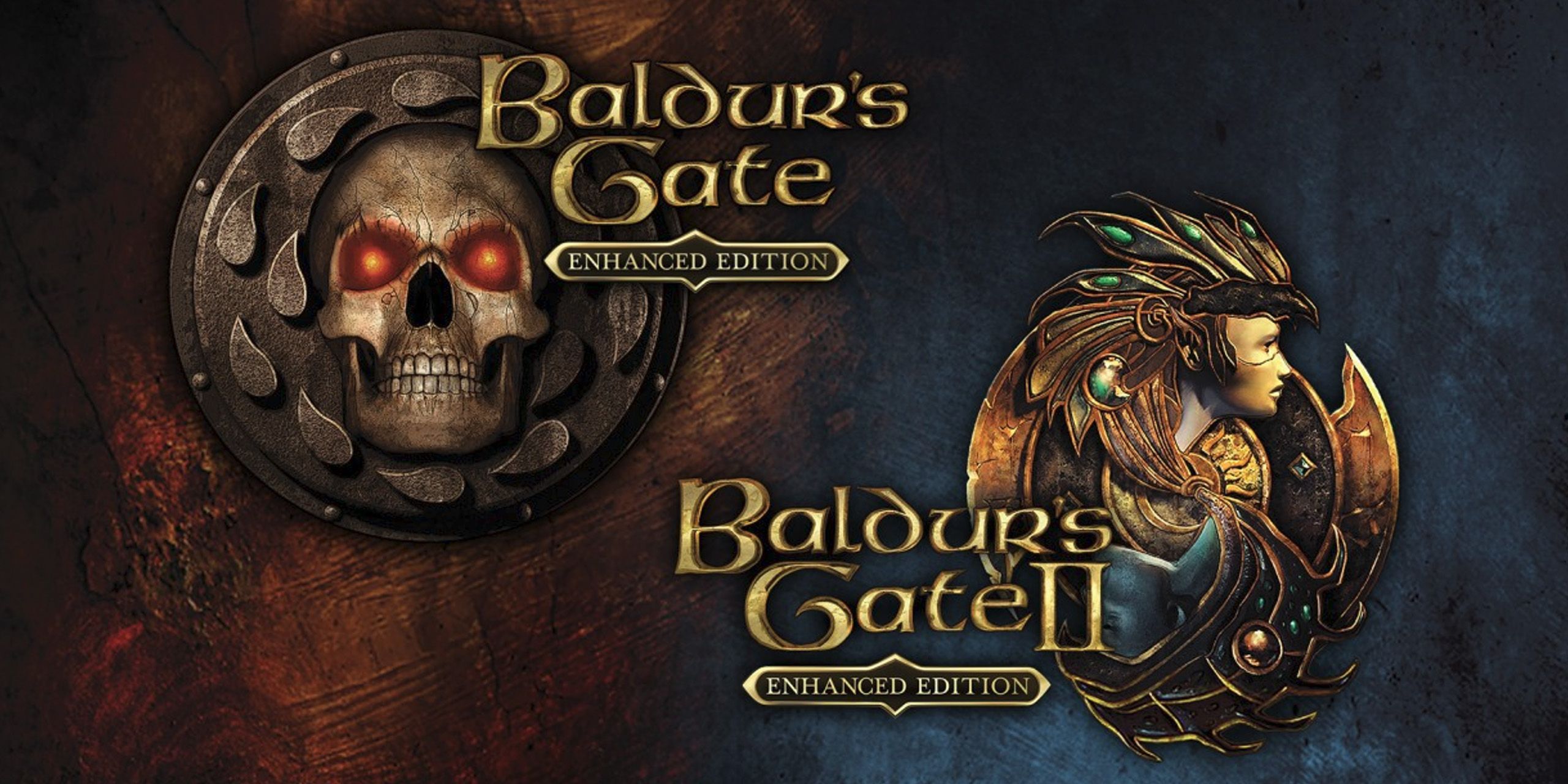 The logos from Baldur's Gate 1 and Baldur's Gate 2 next to each other.