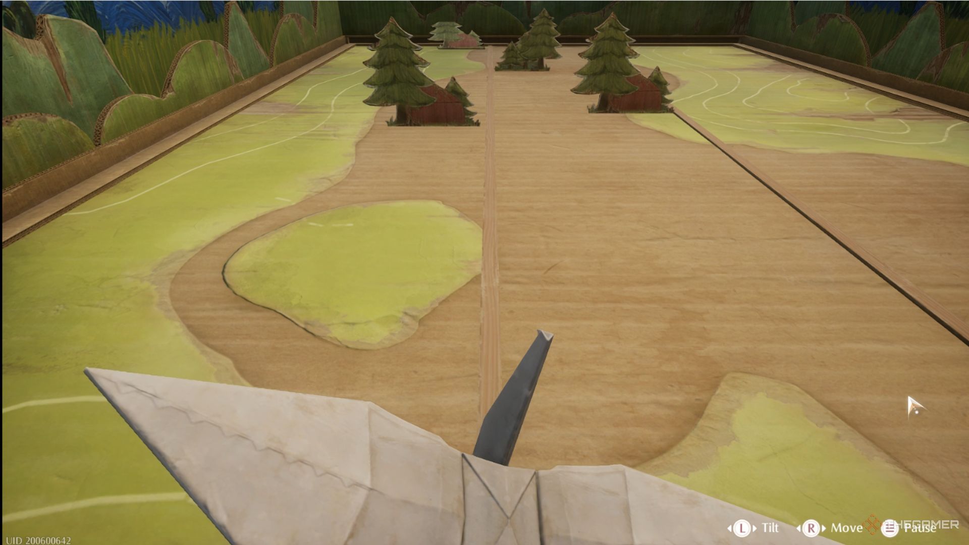 The Paper Crane is moving in its track in the Paper Crane Flight Minigame.