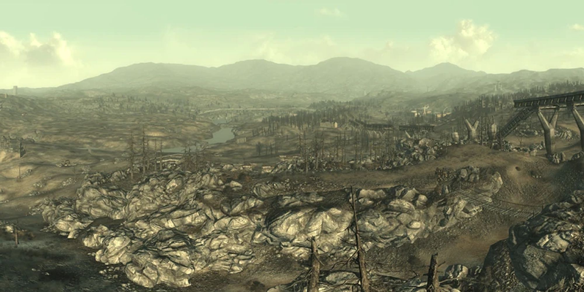 A wide shot of the post-apocalyptic Capital Wasteland.