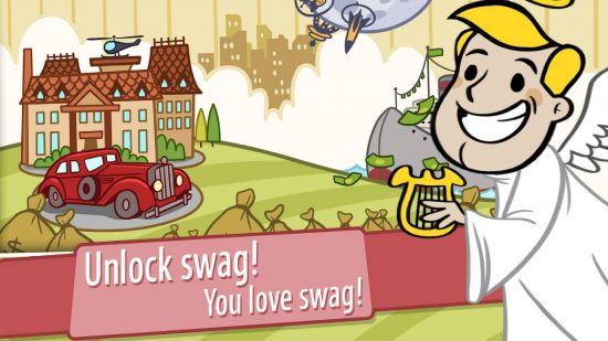 Best clicker games: A cartoon angel encourages you to play AdVenture Capitalist to unlock 