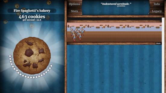 Best clicker games: The Cookie clicker dashboard showing people moving across the board