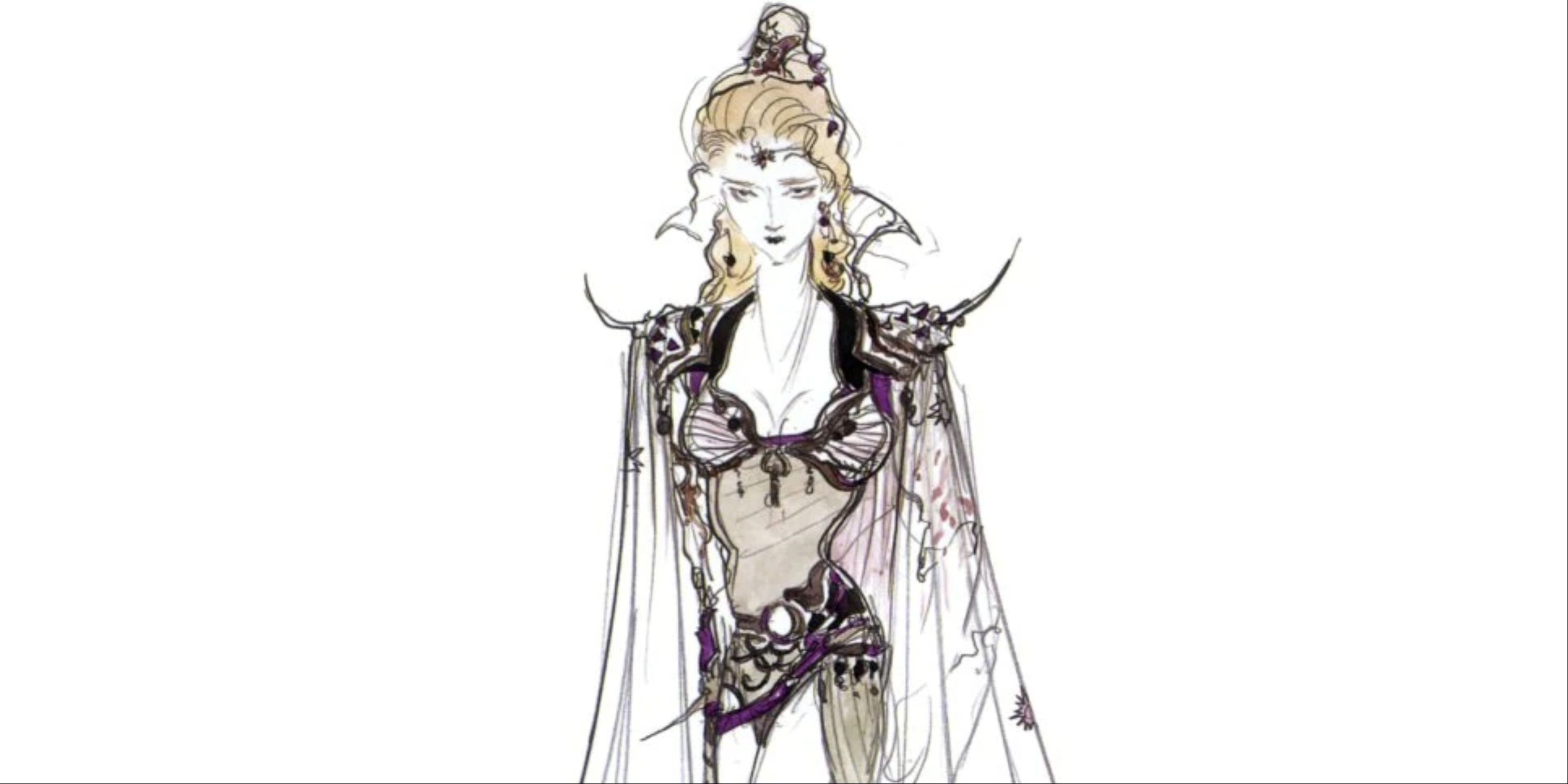 Line artwork of Rosa Farrell from Final Fantasy 4.