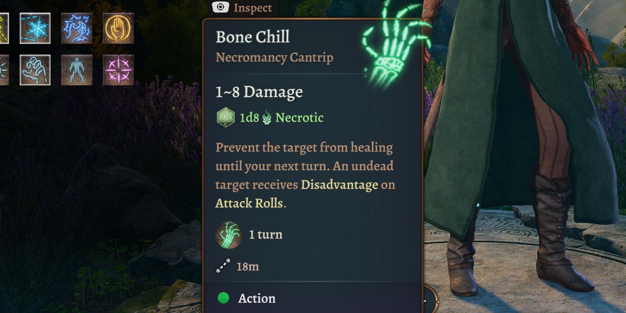 The Bone Chill cantrip in Baldur's Gate 3