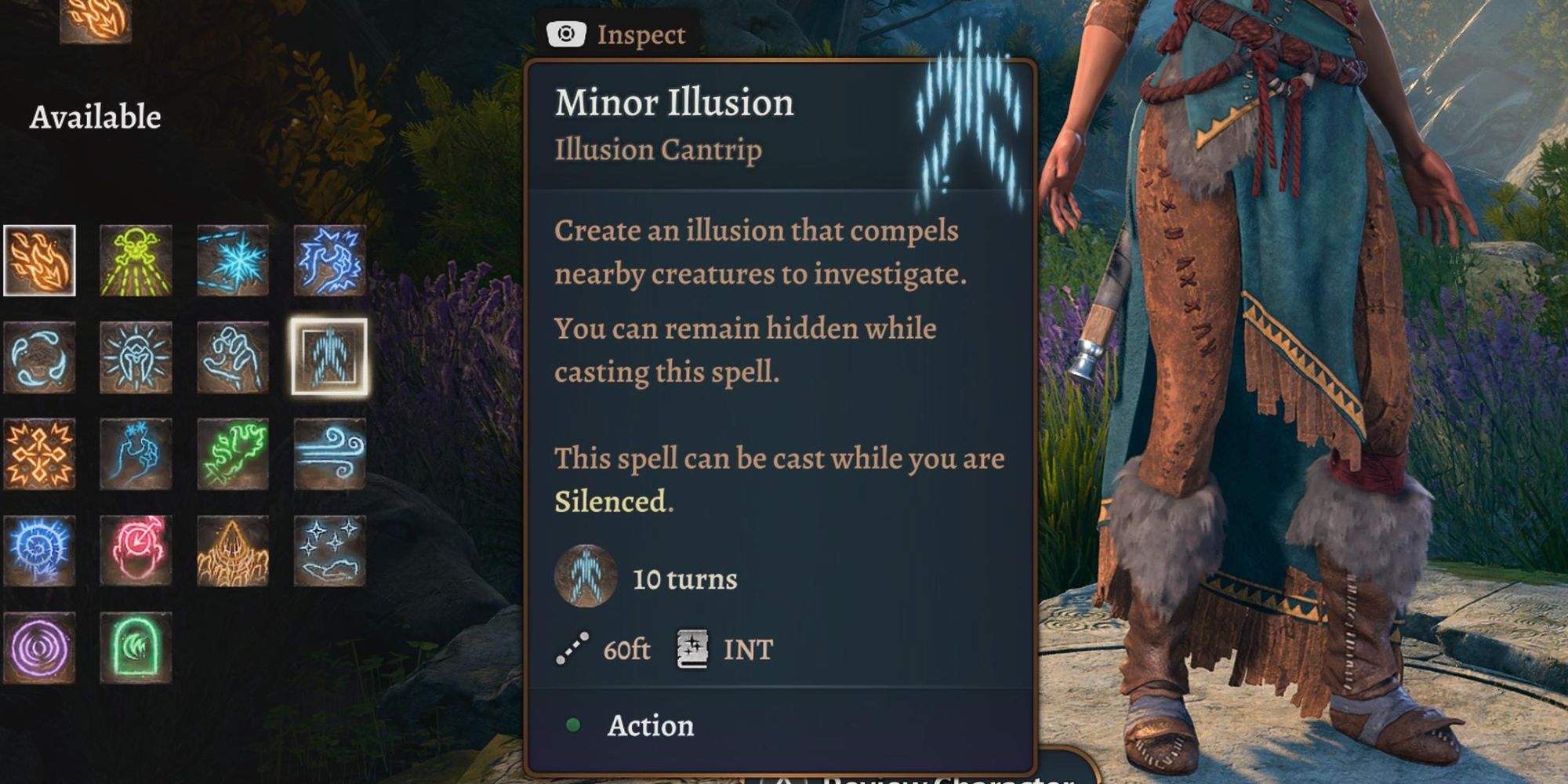 Minor Illusion cantrip in Baldur's Gate 3