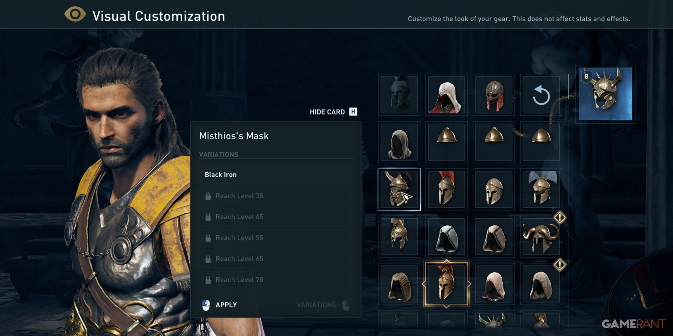 Transmog variations in Assassin's Creed Odyssey