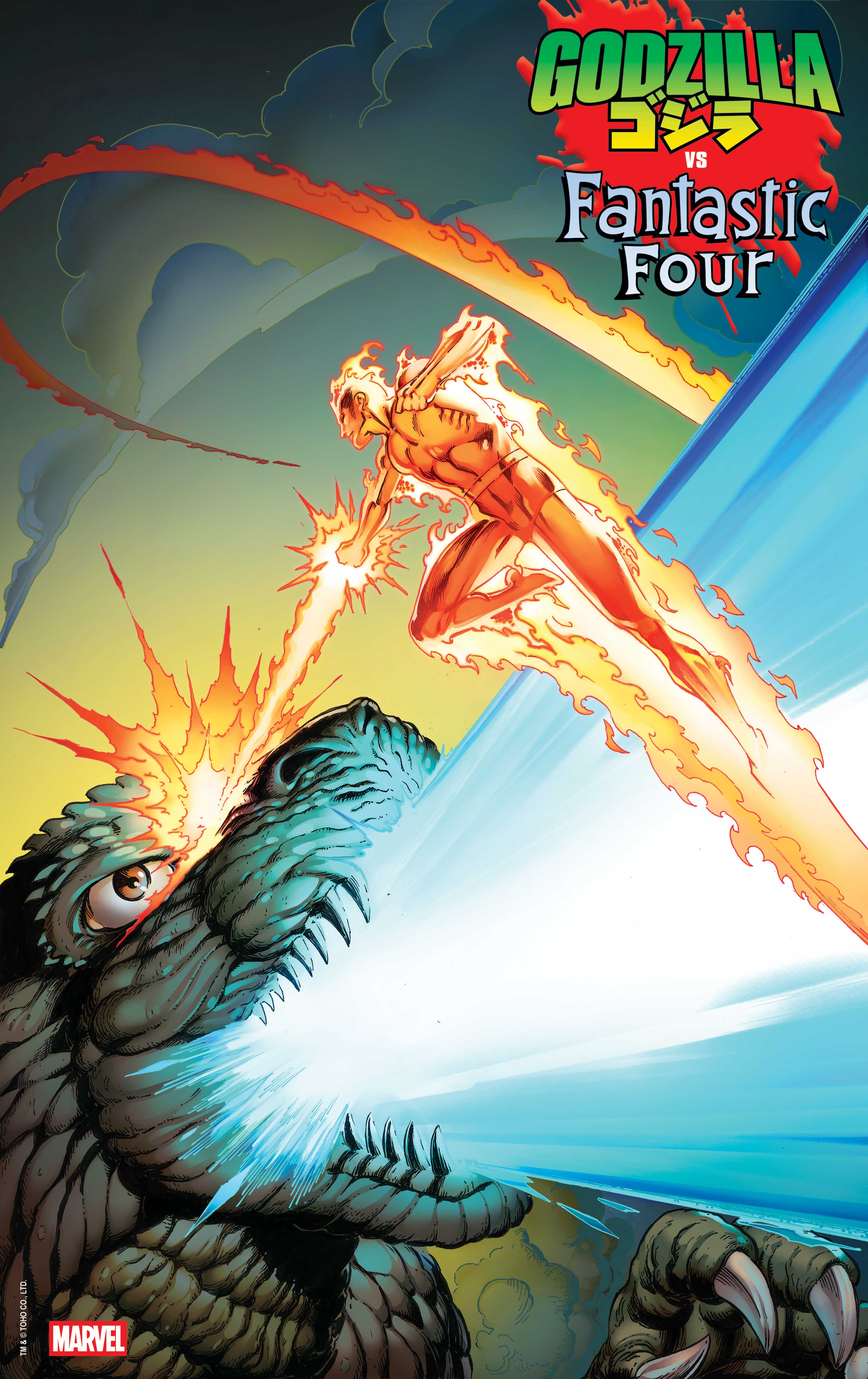 Covers for Godzilla vs. Fantastic Four #1.