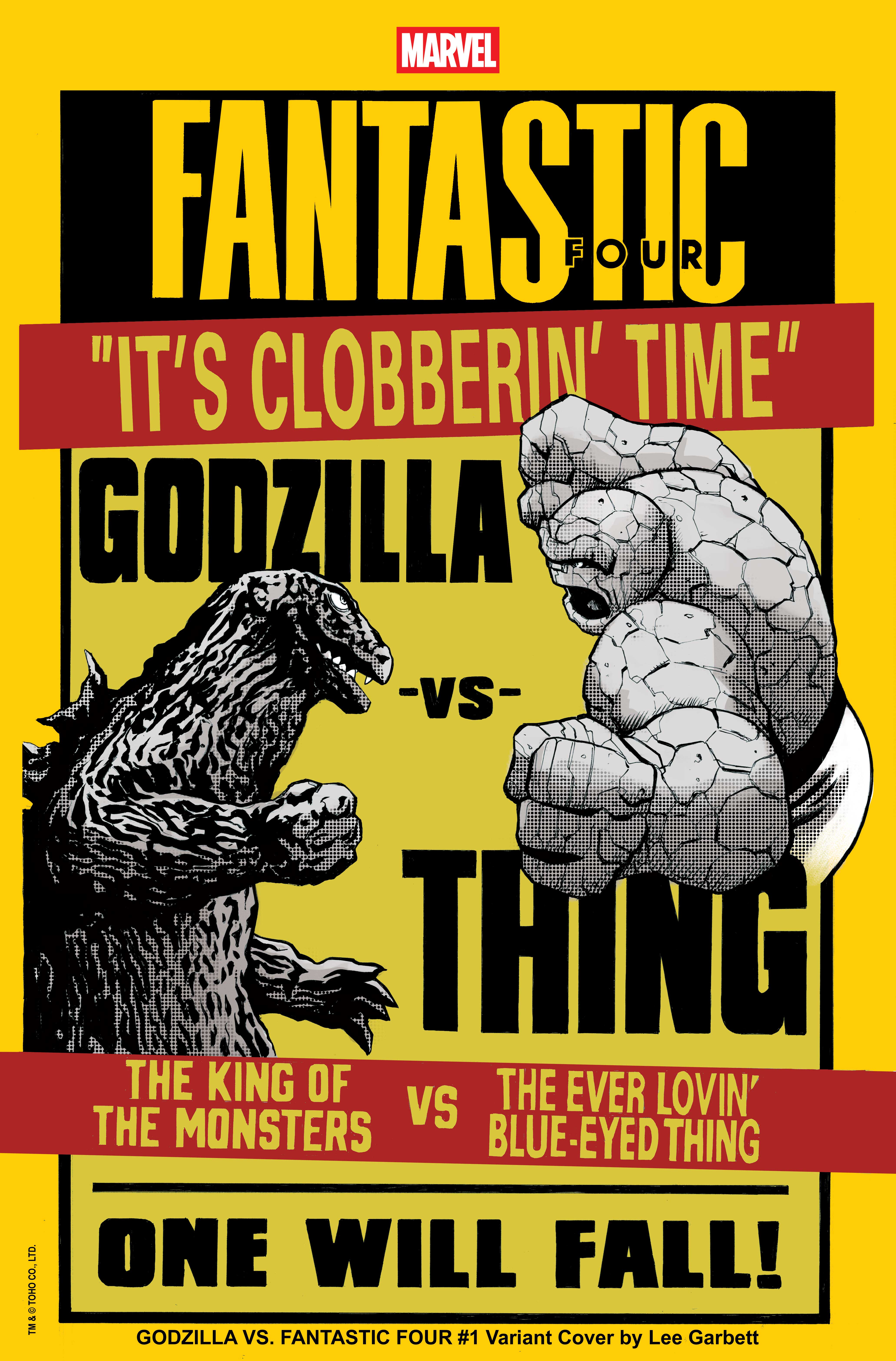 Covers for Godzilla vs. Fantastic Four #1.