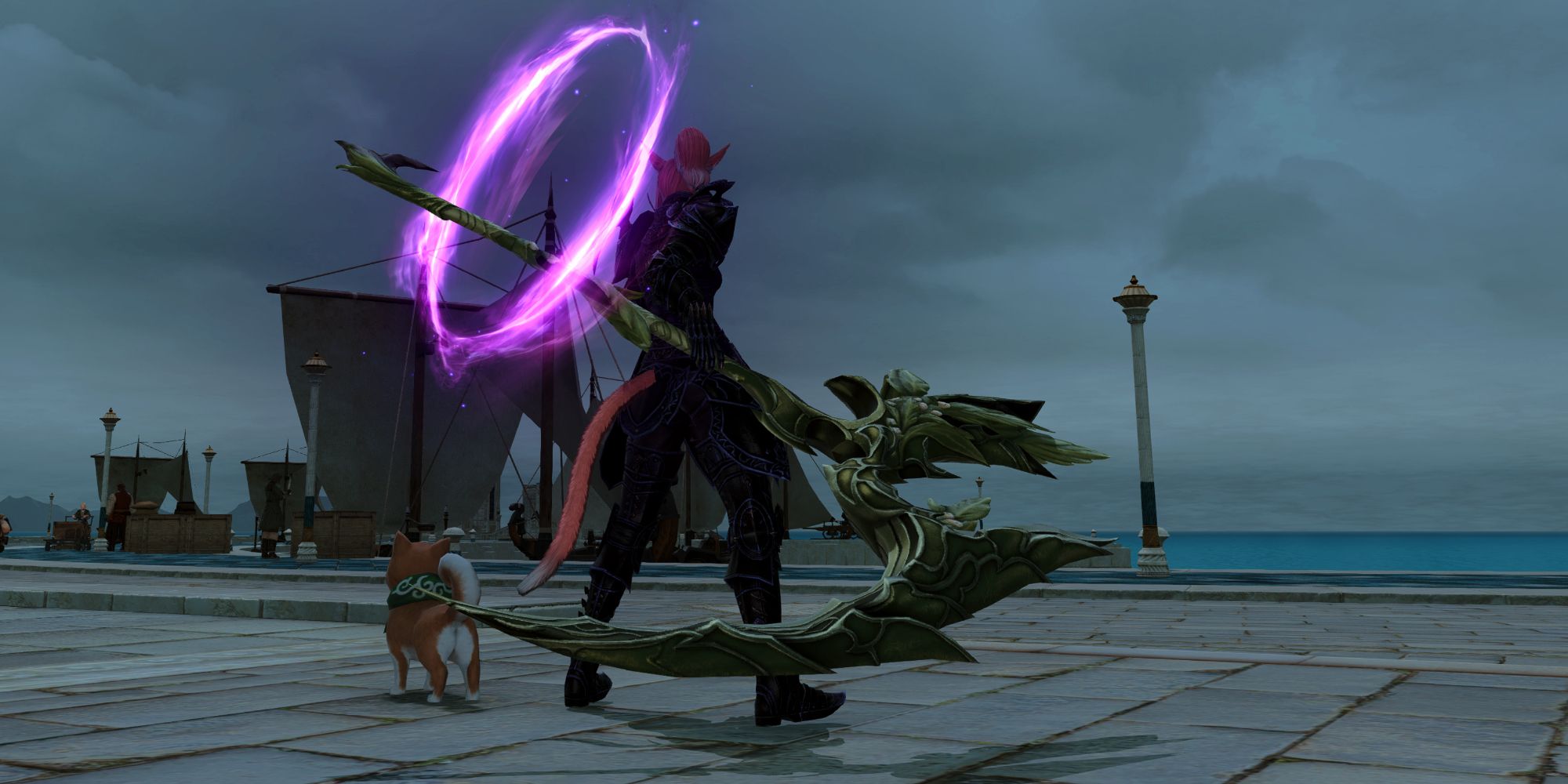 The Windswept Zaghnal Reaper's Weapon from the Storm's Crown Extreme Trial in Final Fantasy 14: Endwalker