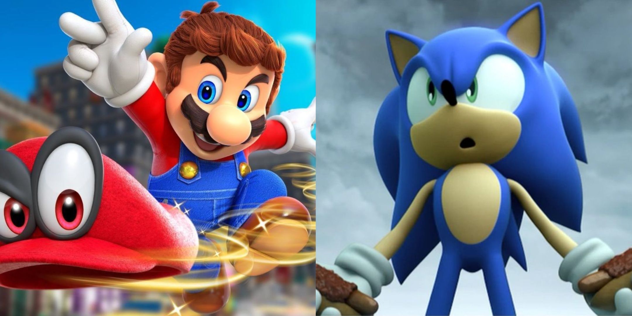 Mario and Sonic in their recent games.