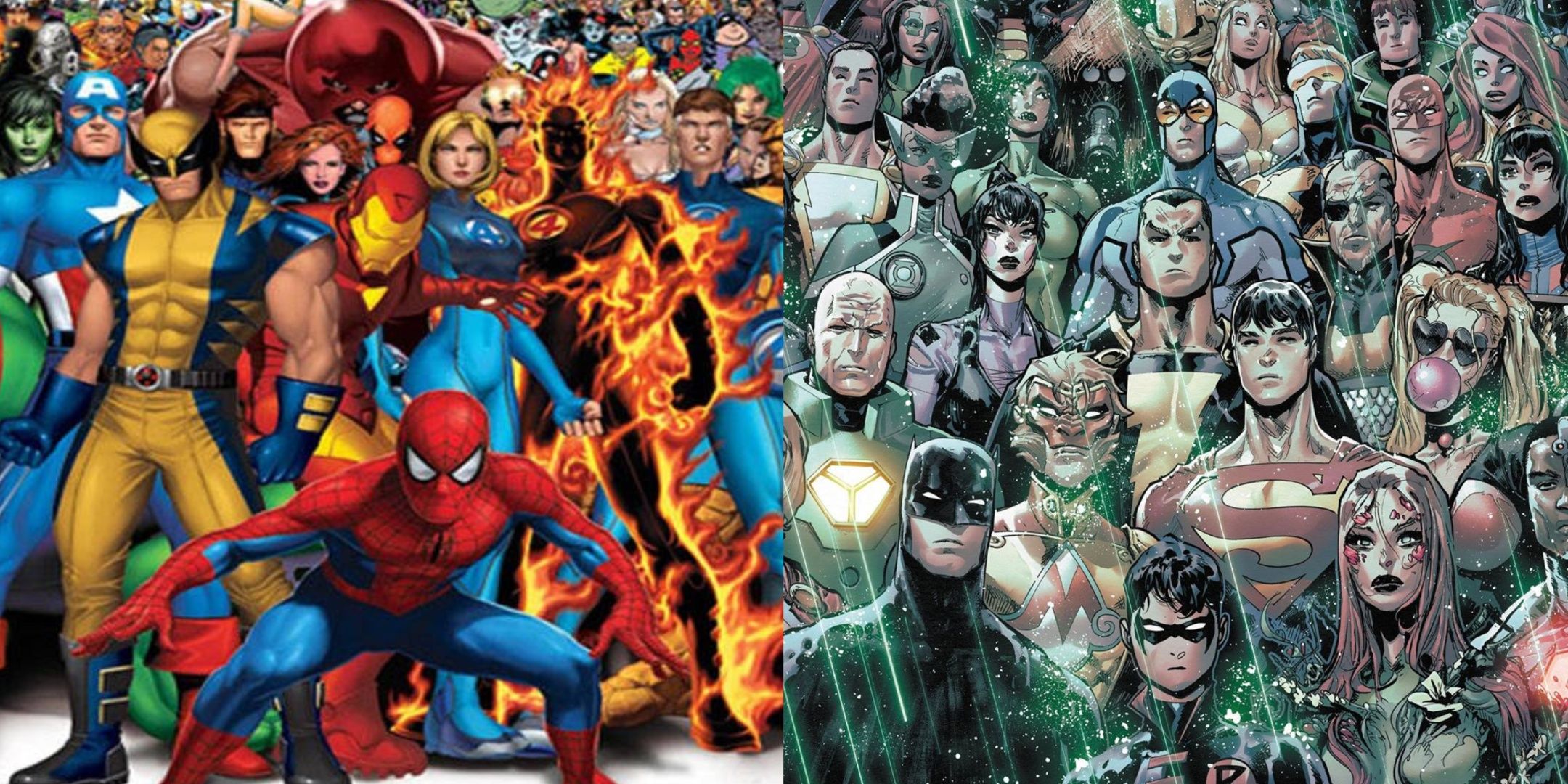 Marvel super heroes versus DC heroes. 