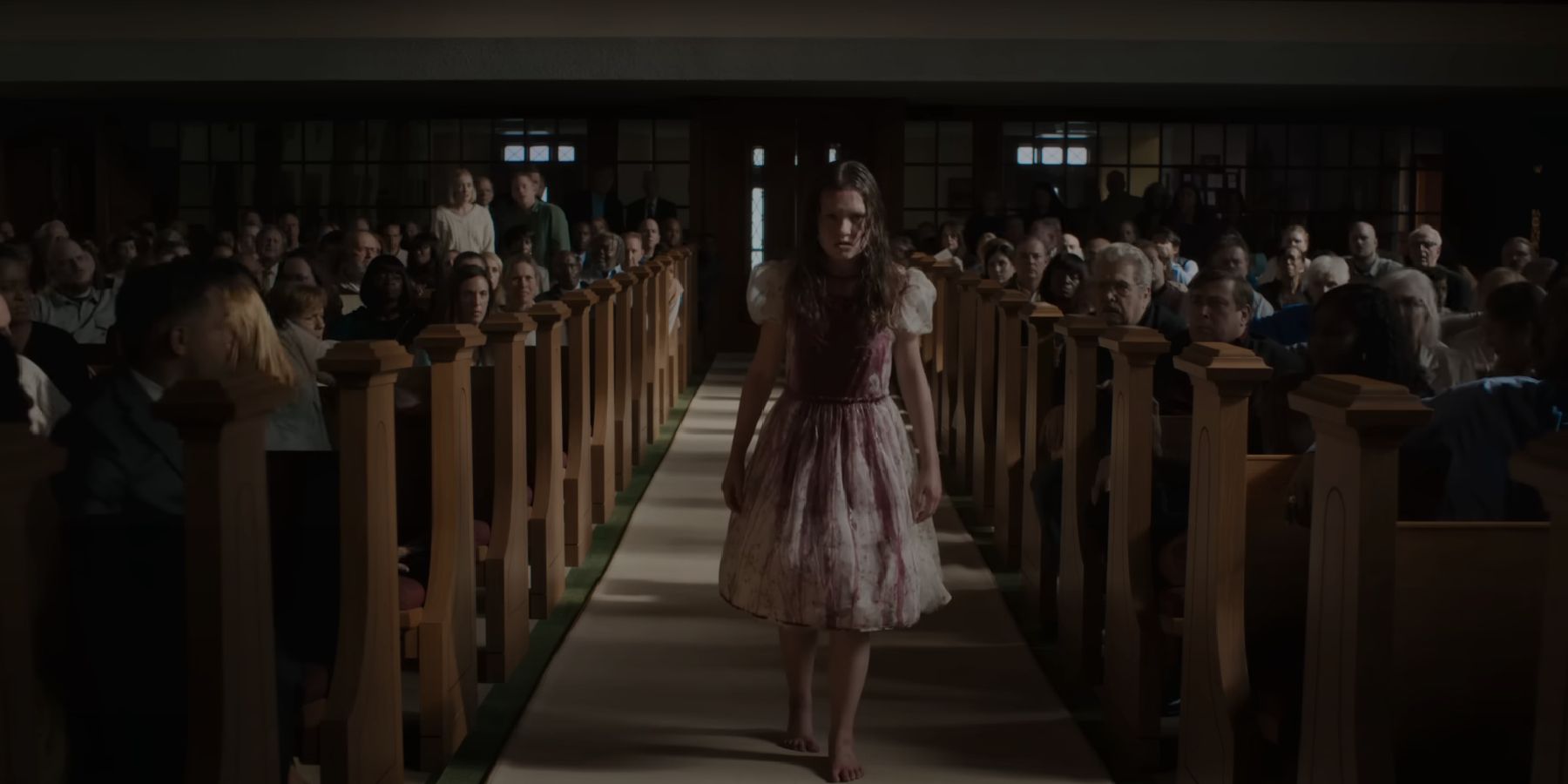 The Exorcist: Believer Catherine in the church, possessed