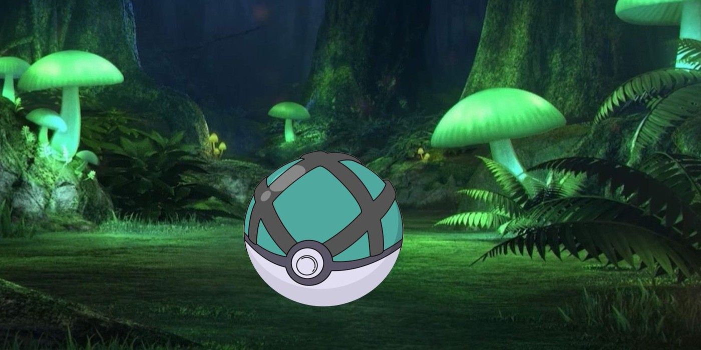 Net Ball on a mushroom forest background.