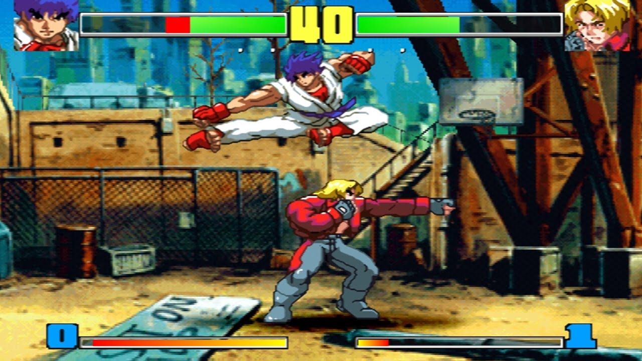 A screenshot of a fight from Kakuge Yaro: Fighting Game Creator. 