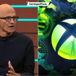 Microsoft CEO Satya Nadella at the annual shareholders meeting, Xbox Logo