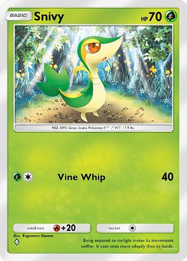 Snivy from the Pokemon TCG Pocket Mythical Island collection.