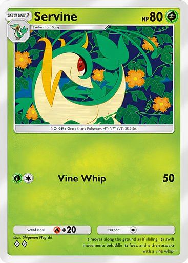 Servine from the Pokemon TCG Pocket Mythical Island collection.