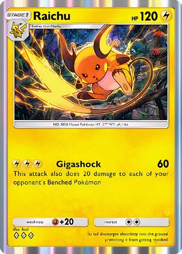 Raichu from the Pokemon TCG Pocket Mythical Island collection.