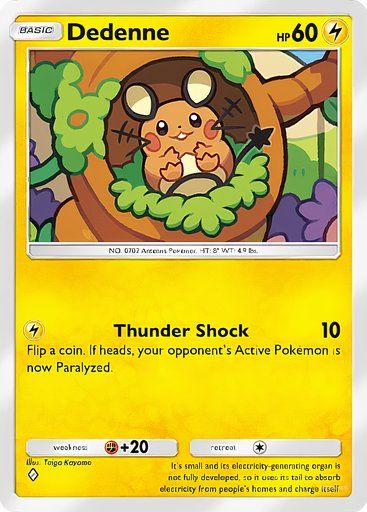 Dedenne from the Pokemon TCG Pocket Mythical Island collection.