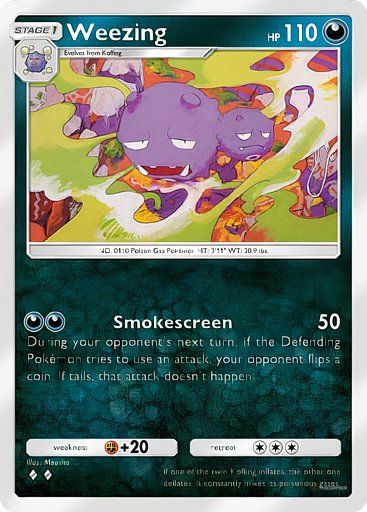 Weezing from the Pokemon TCG Pocket Mythical Island collection.