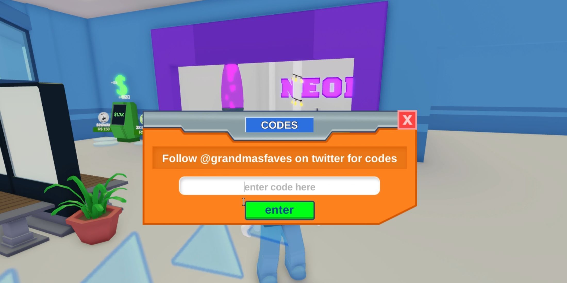 Mall Tycoon the codes tab