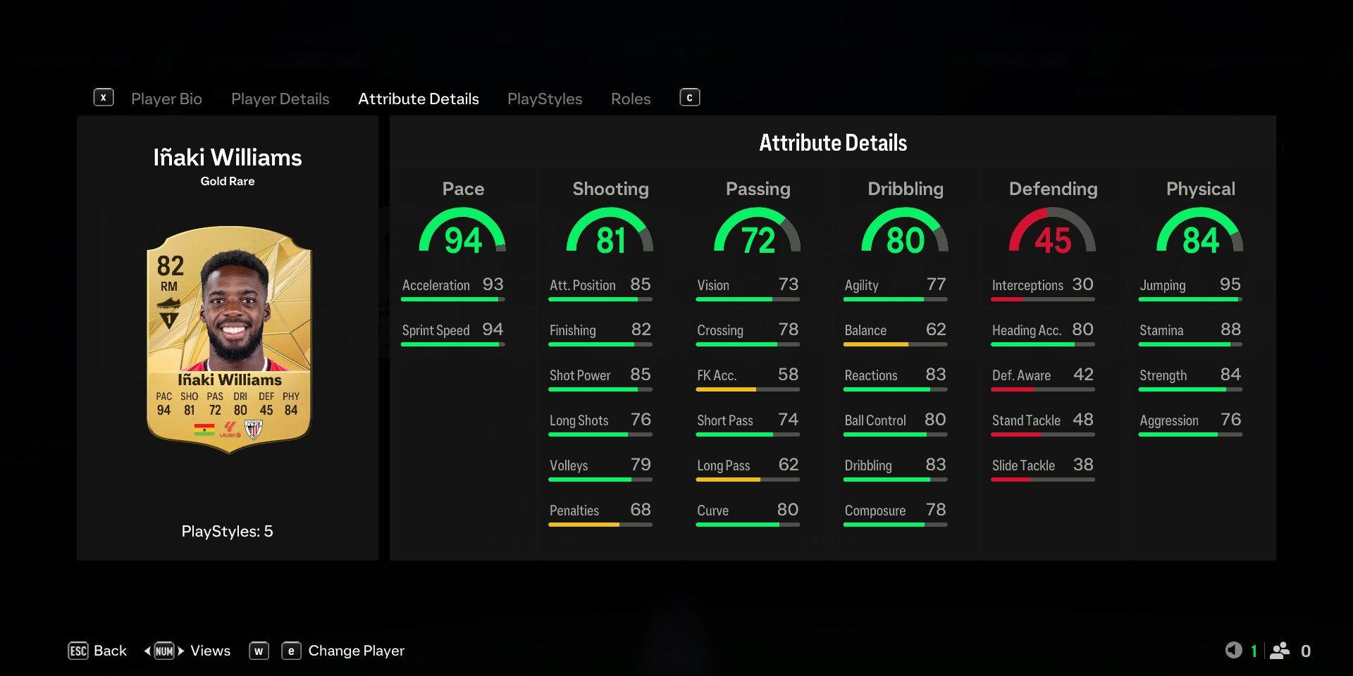 FC 25 - Inaki Williams stats