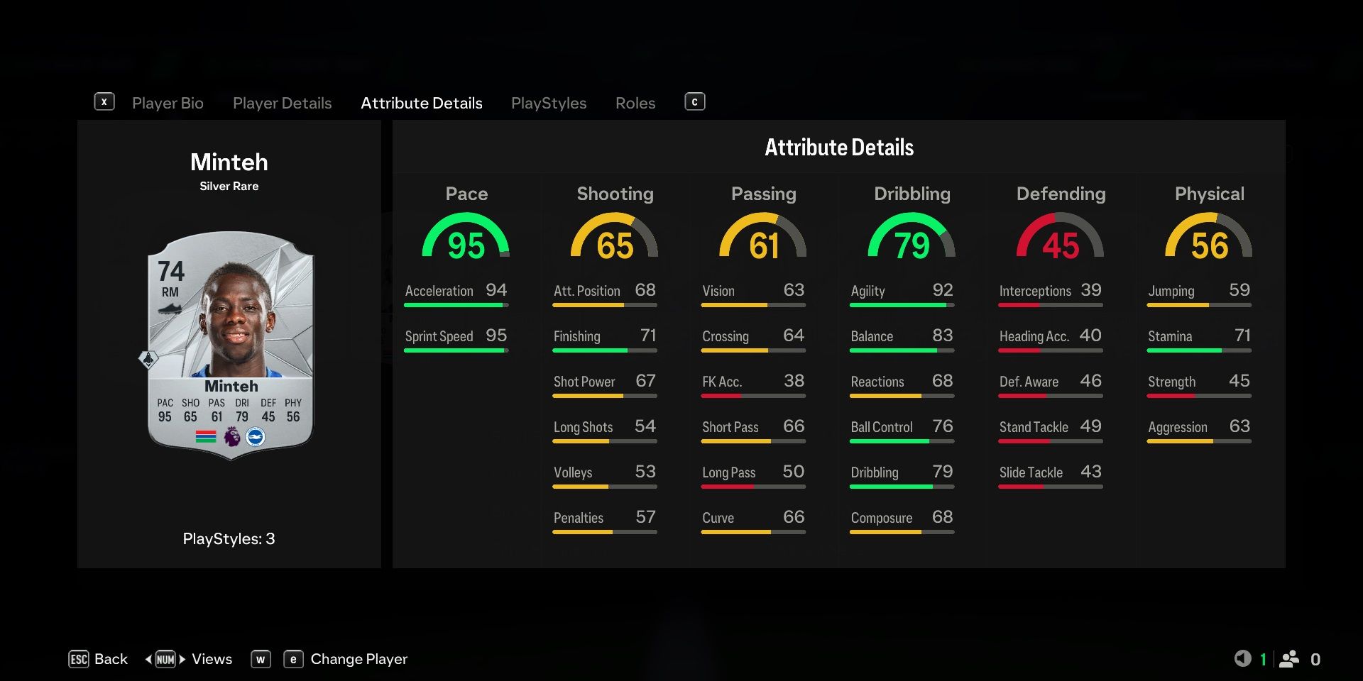 FC 25 - Minteh stats