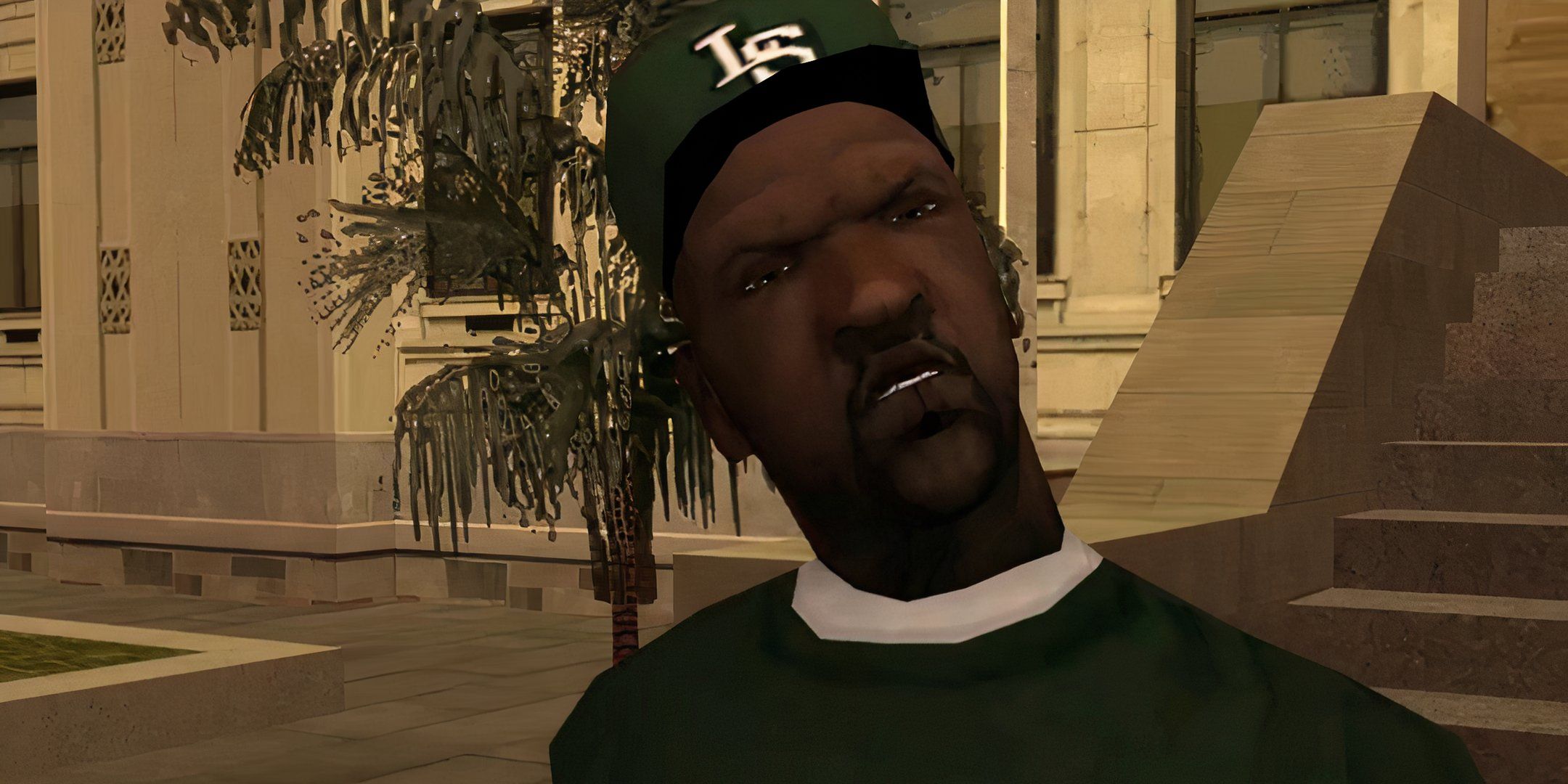 Sweet Johnson from GTA San Andreas close up shot in a street.