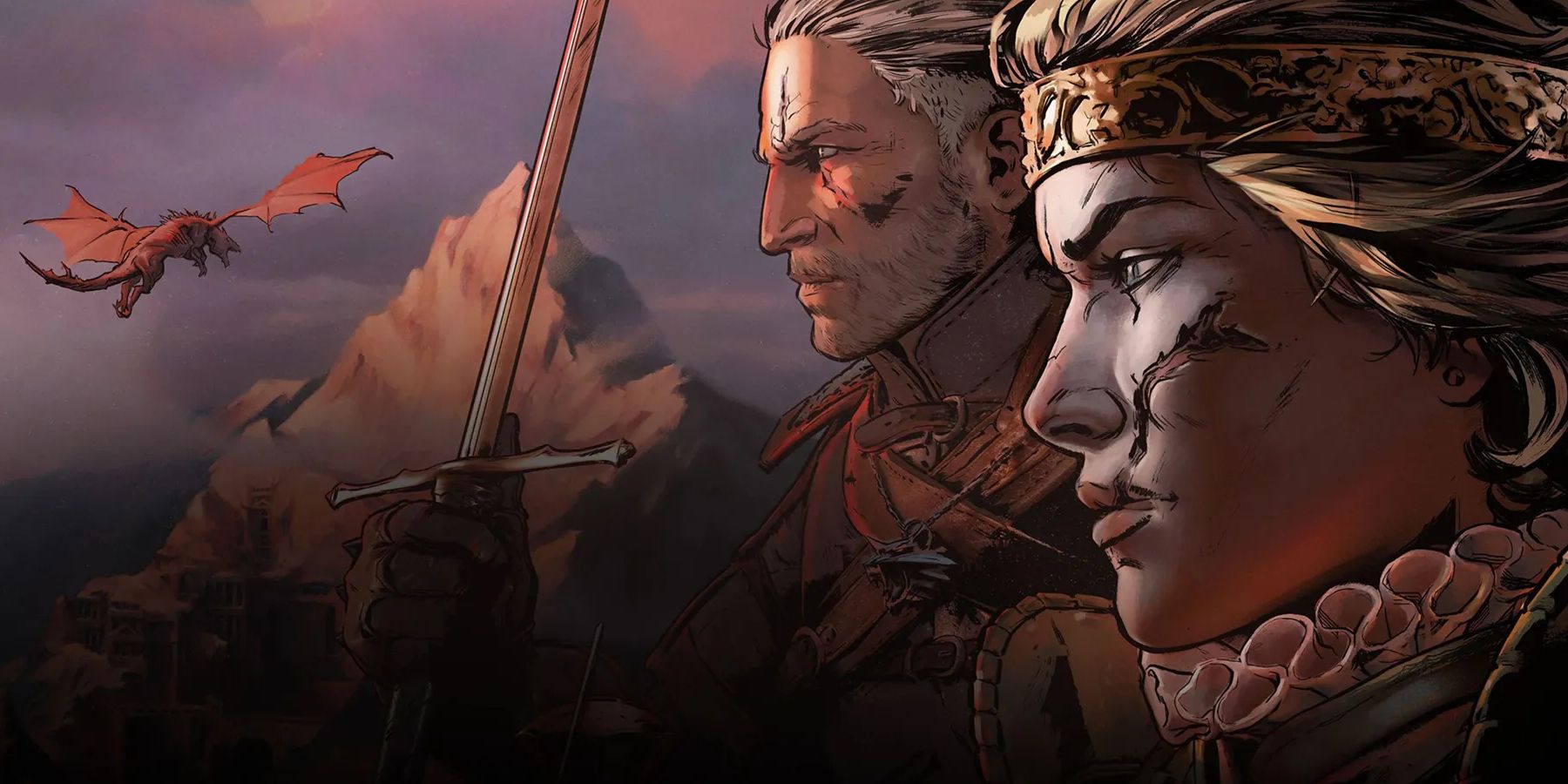 Thronebreaker Witcher Tales Geralt and main character Queen Meve