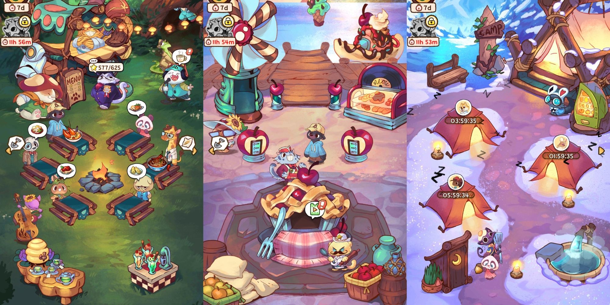 Campfire Cat Cafe gameplay screenshots.