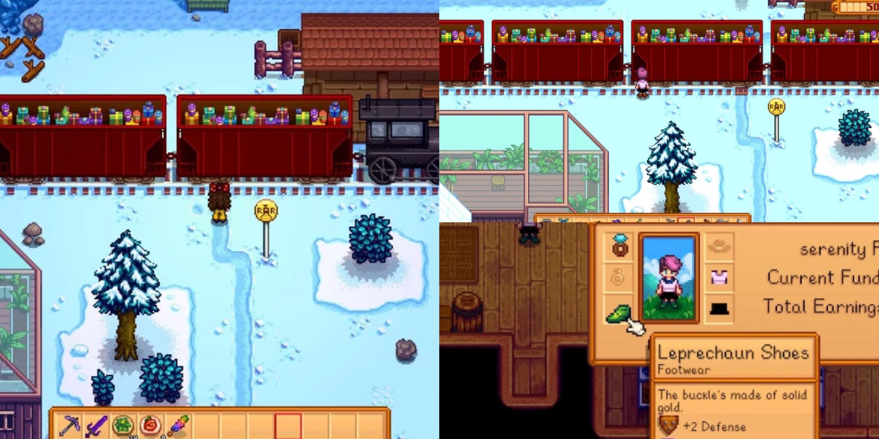 Stardew Valley Present Train During Winter. 