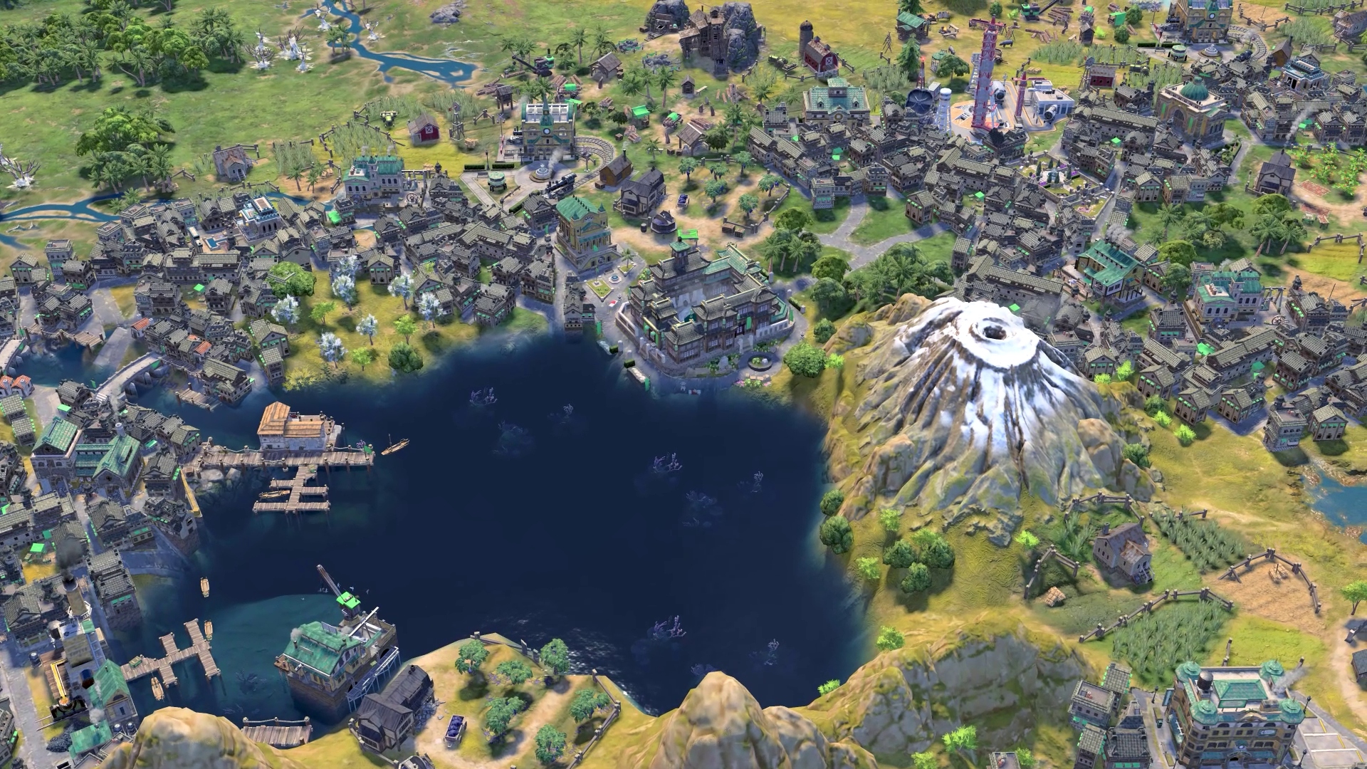 Civilization 7 combat mechanics: A lake from Firaxis strategy game Civ 7