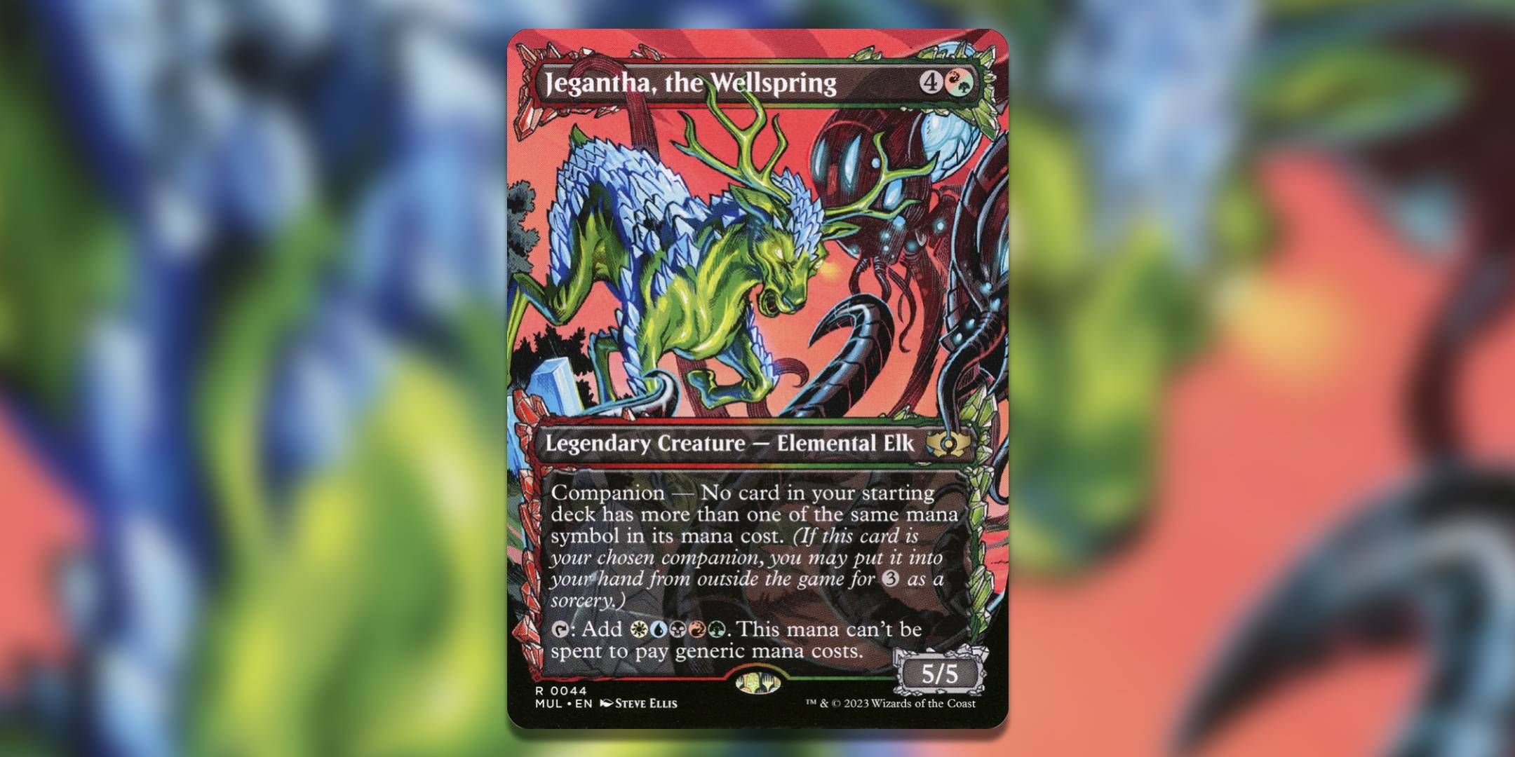 The Magic the gathering card Jegantha the wellspring regular foil by Steve Ellis.