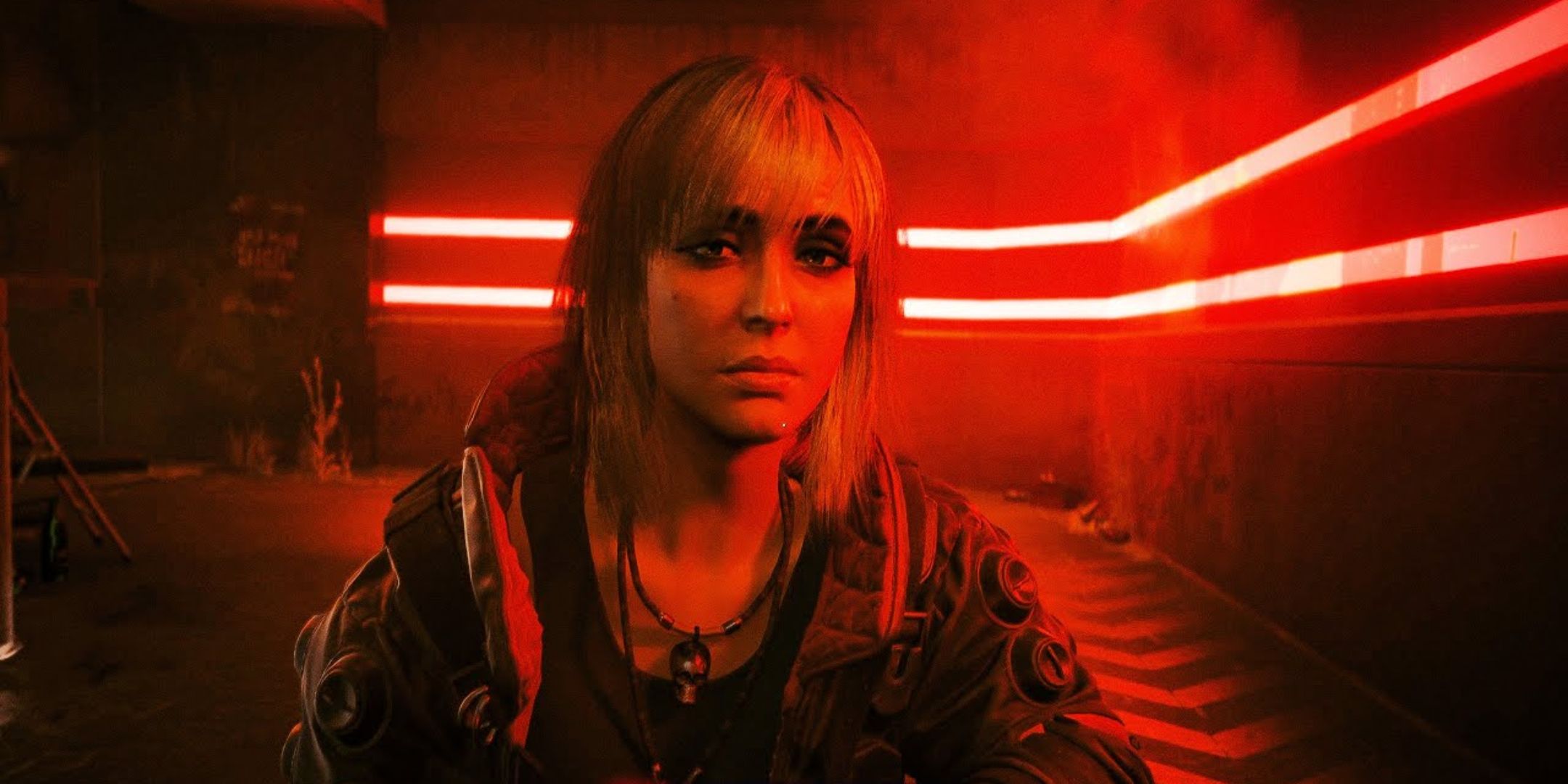 Cyberpunk 2077 Phantom Liberty screenshot of Misty in the future looking into the camera.