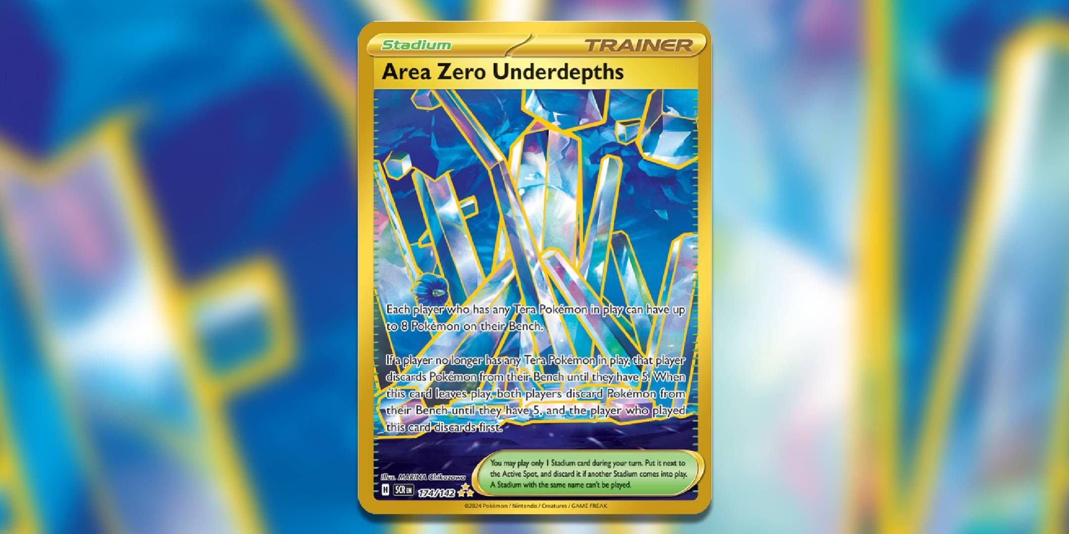 Image of the Pokemon TCG card Area Zero Underdepths by Marina Chikazawa.