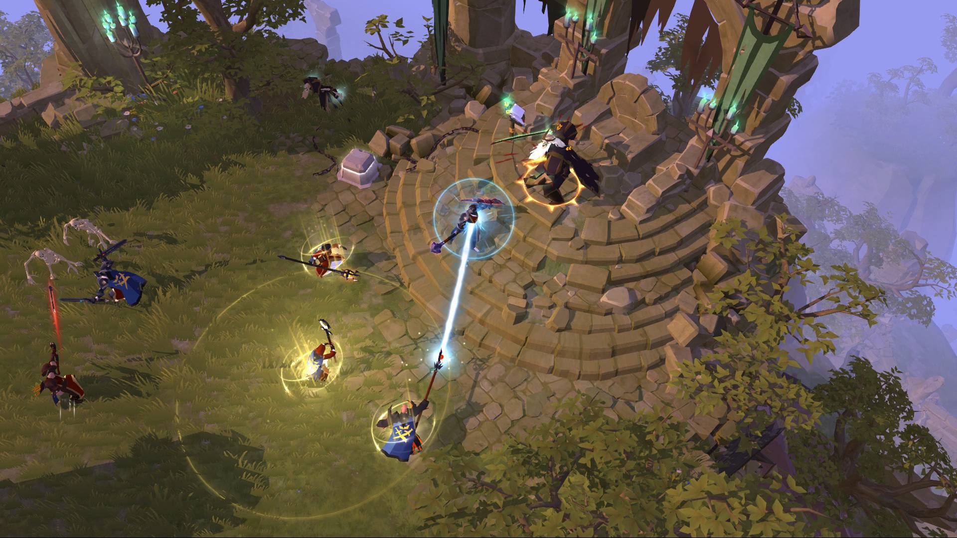 Best free MMOs: Albion Online. Image shows a magic alter with various magic users around it.