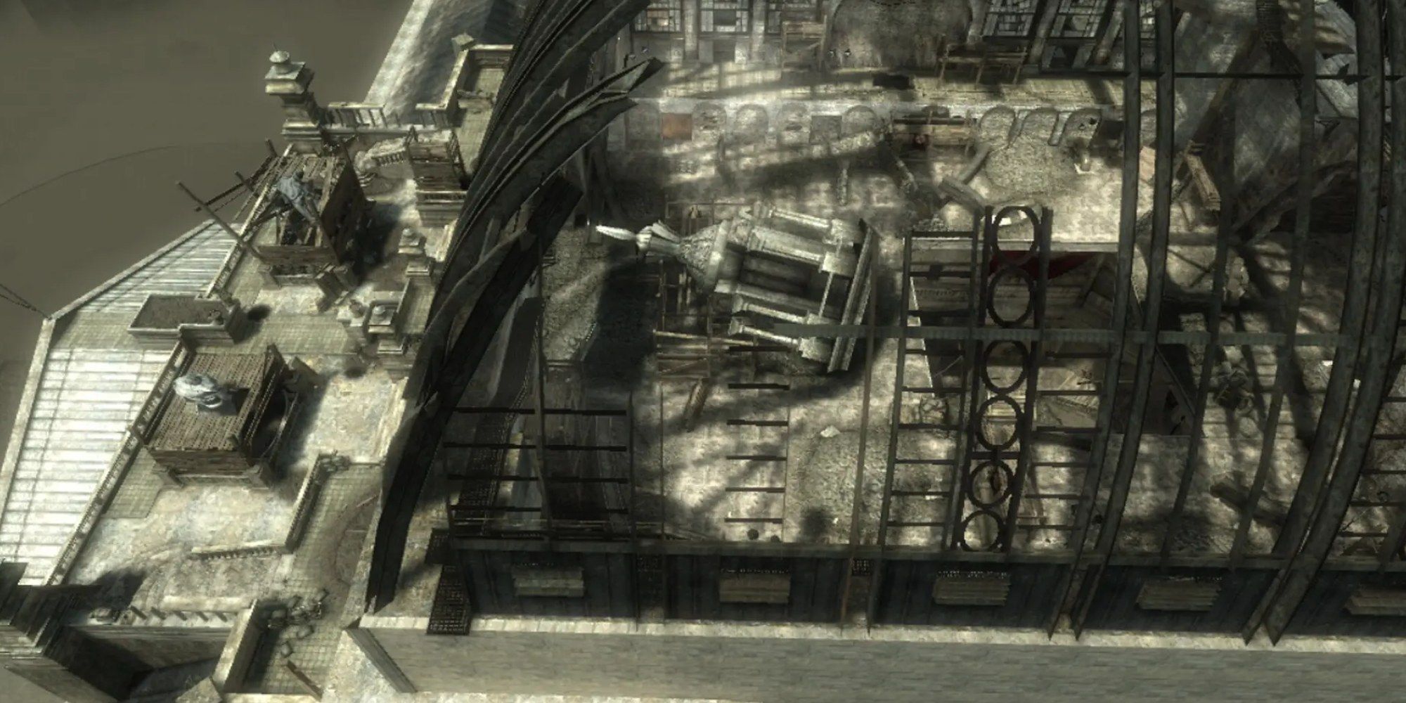 A birds eye view of the Dome map in Call of Duty.