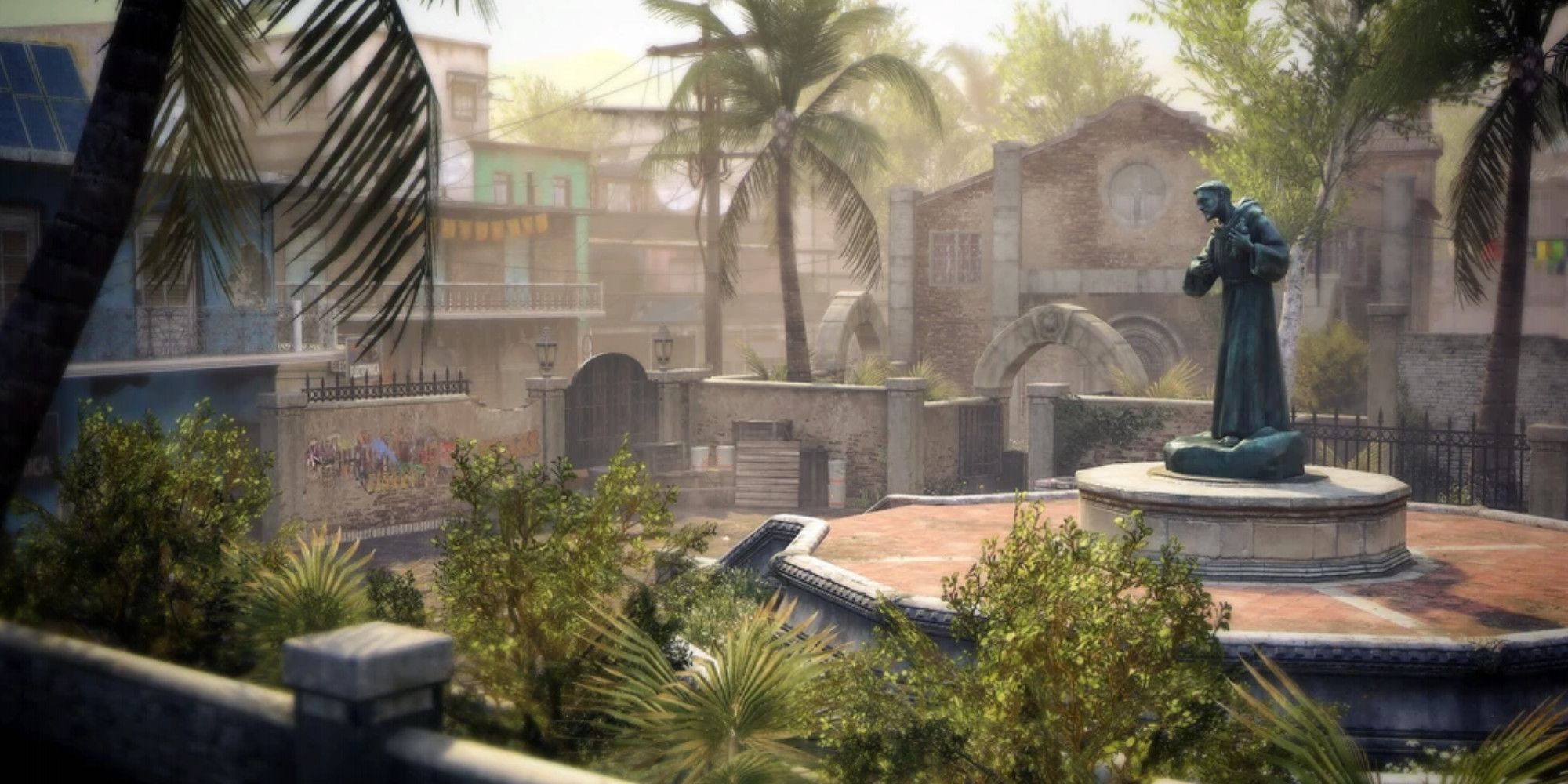 A view of the Slums map in Call of Duty.