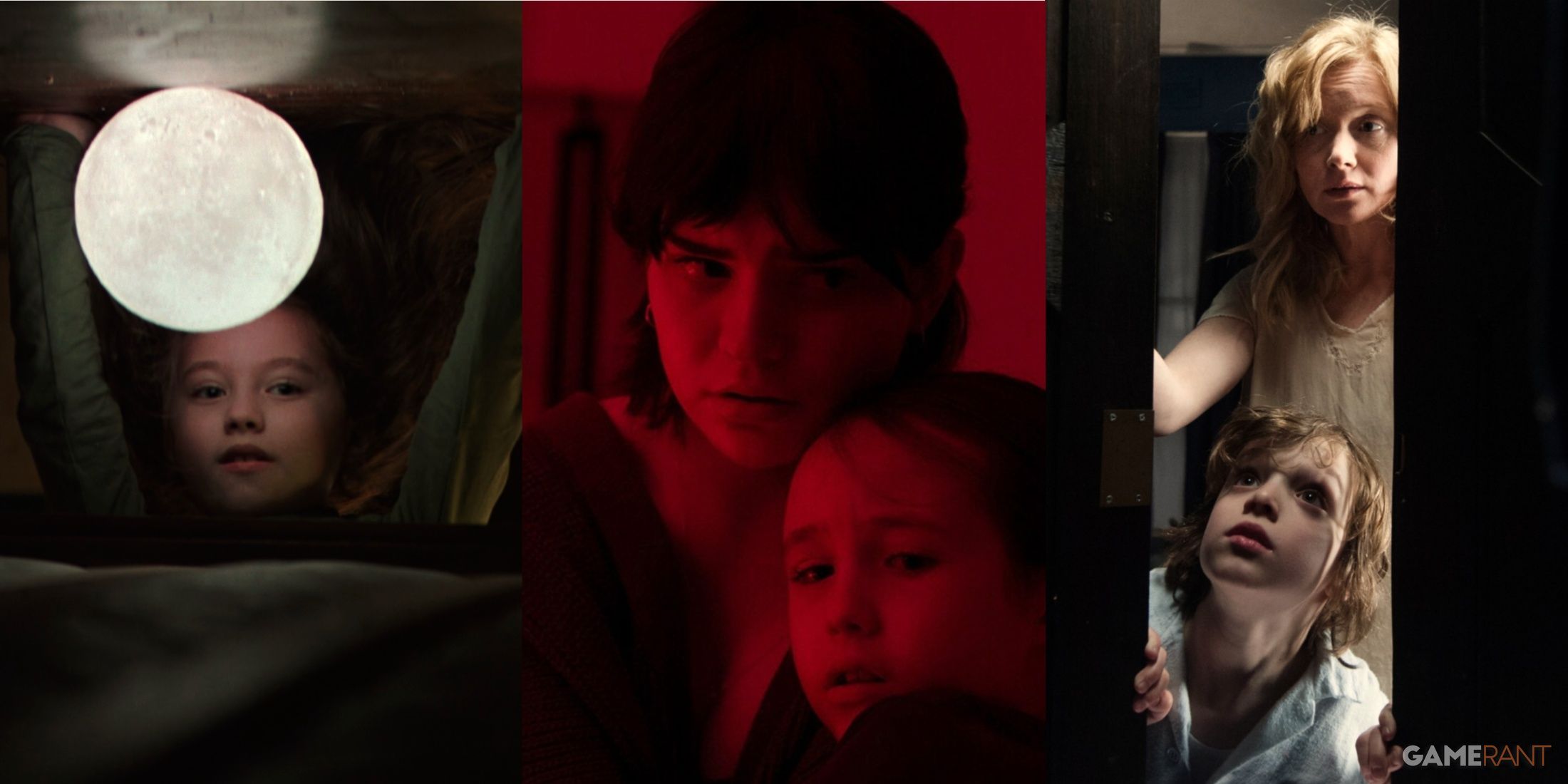 three pictures of horror movies that play on the fear of the dark