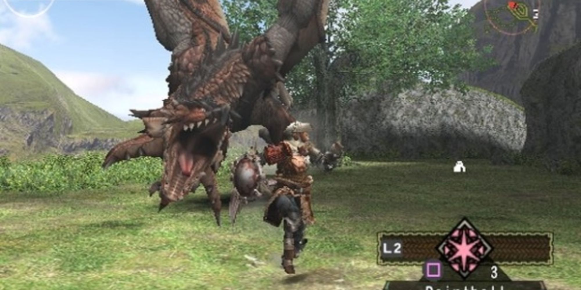 monster hunter ps2 hunter running from rathian