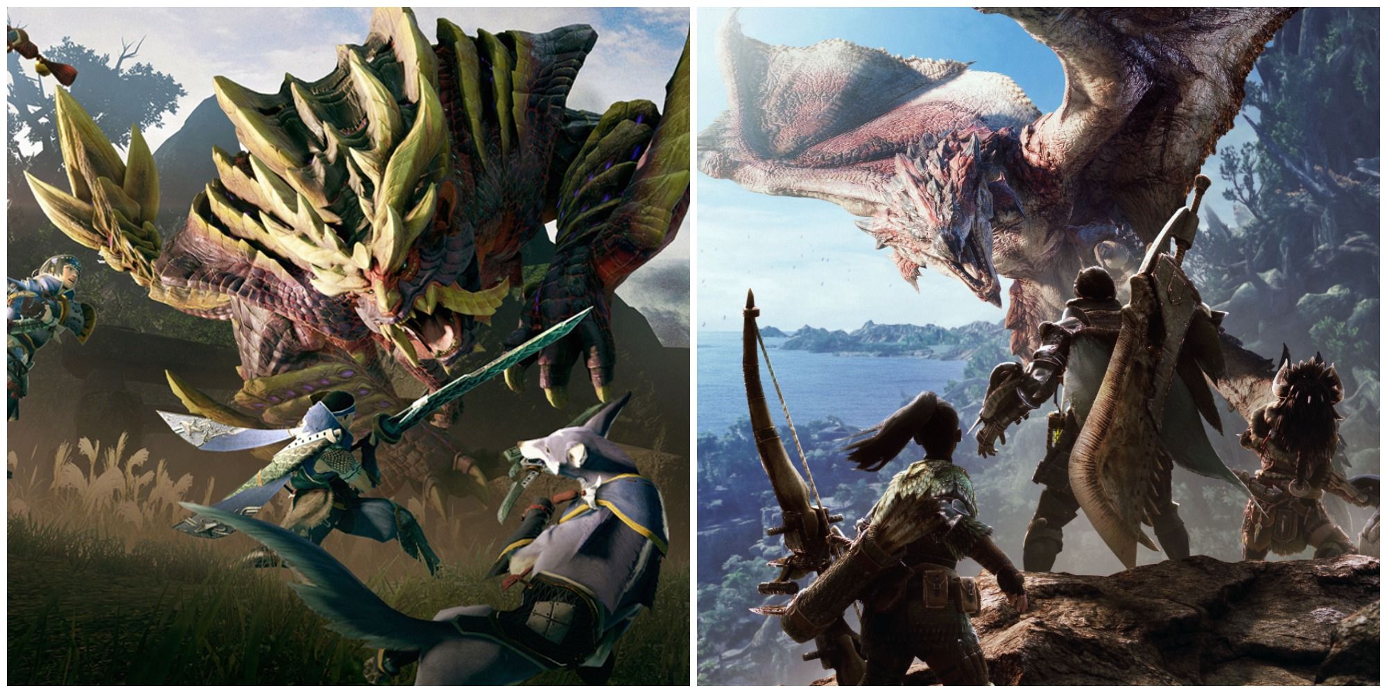 Monster Hunter Rise Vs World Split  Image Of Art