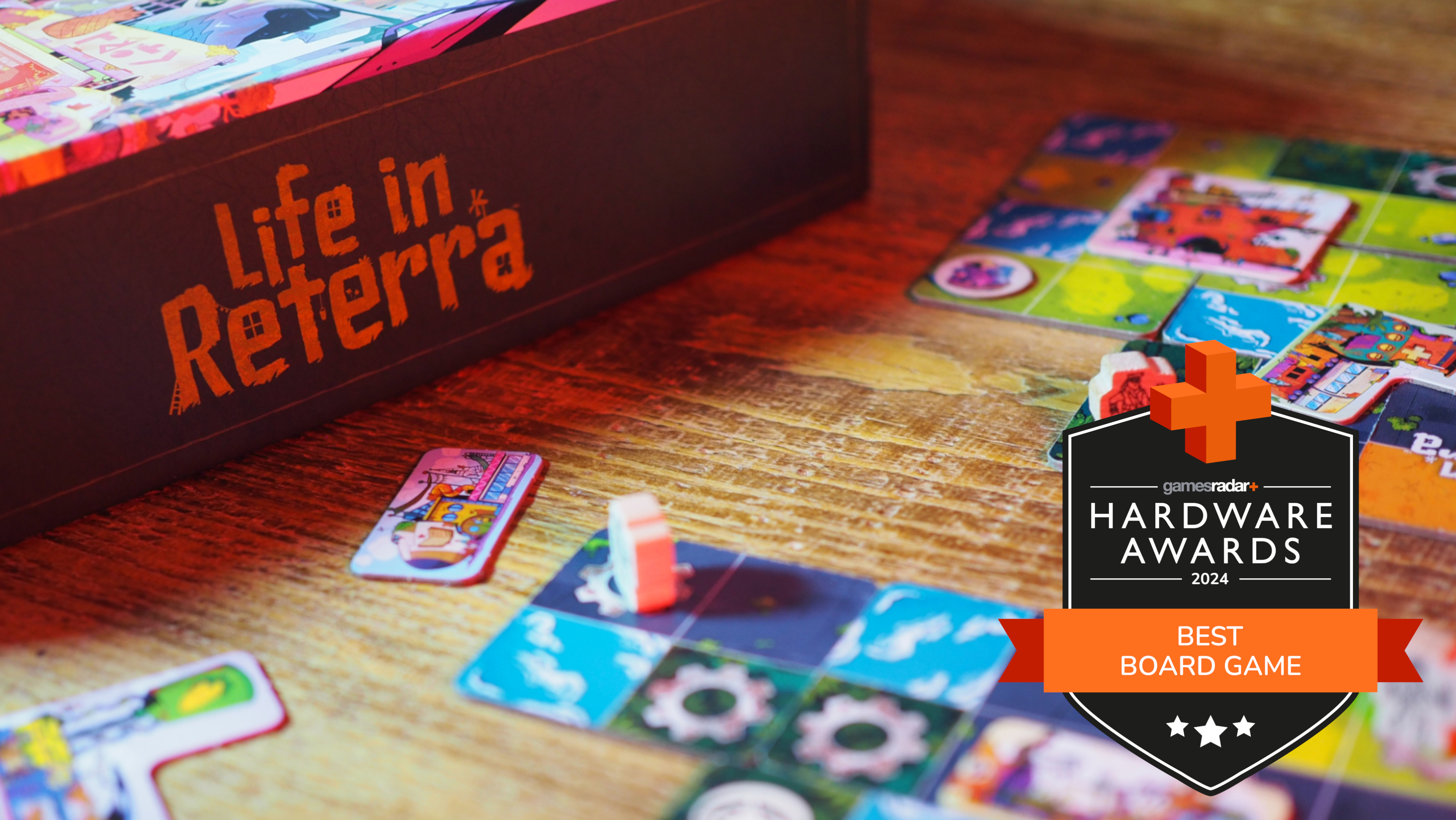 Life in Reterra board game with GamesRadar+ Hardware Awards badge