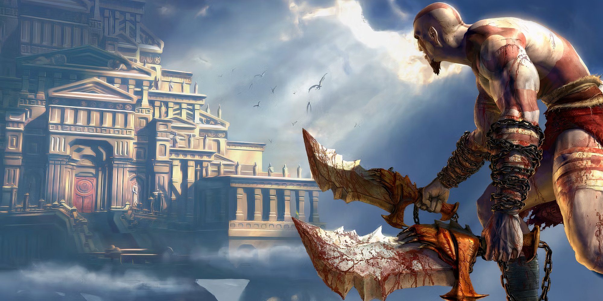 Promo art featuring Kratos in God Of War