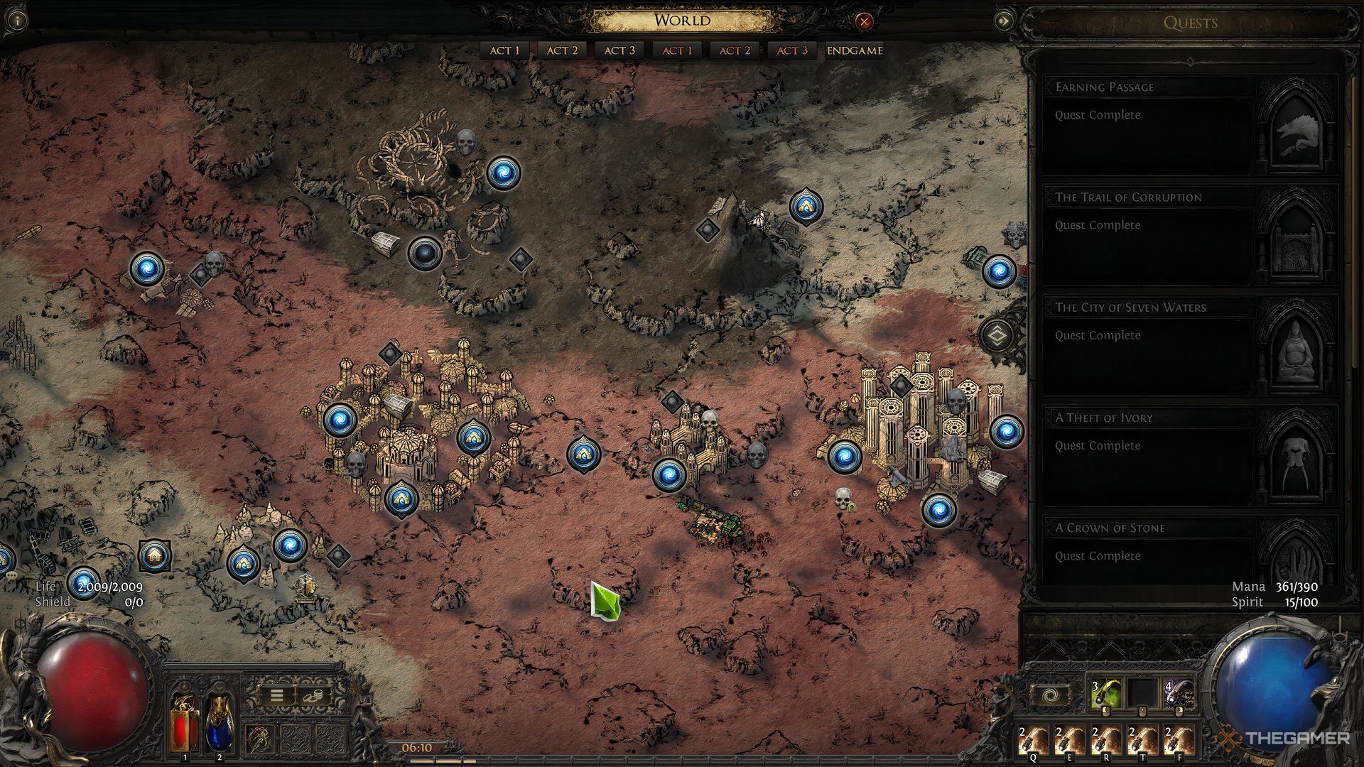 The map of Act-2 of Path of Exile 2 where you unlock the Gas Grenades for the Mercenary Grenades build.