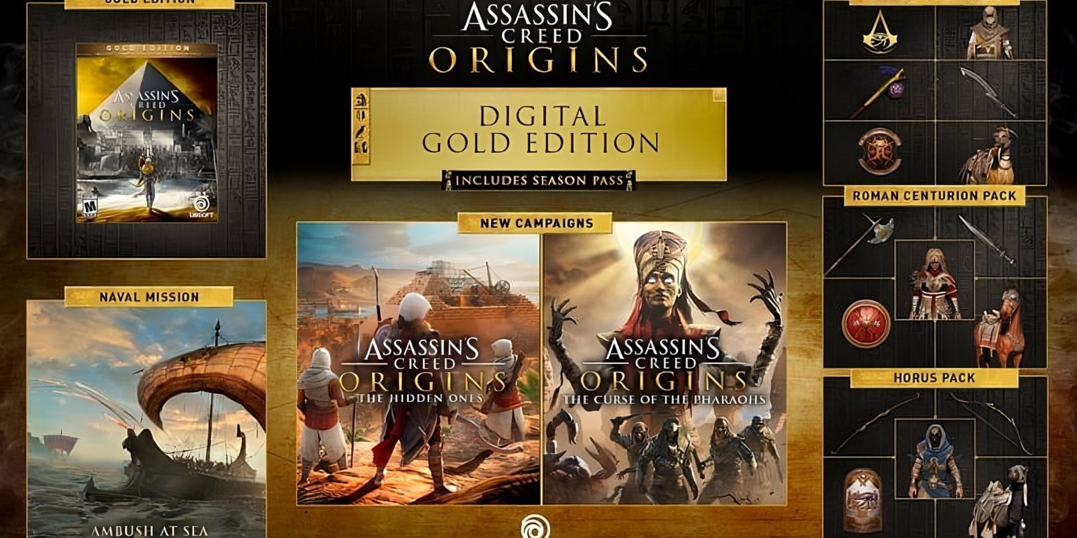 Gold edition content detailed for AC Origins