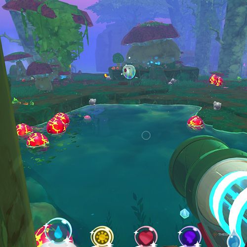 The player finds the Chime Slime that appears on December 21st in Slime Rancher